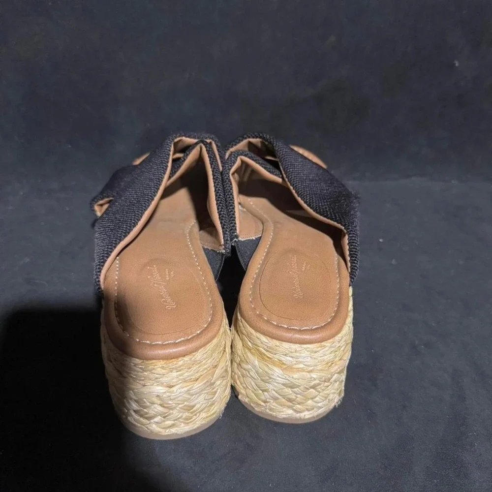 Black Espadrille Wedge Sandals‎ (Women's 8.5)